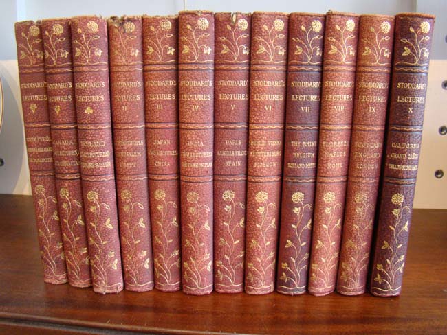 A set of 12 volumes of John L. Stoddard's Lectures published by Bauch Brothers of Boston in 1905